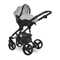 Cochecito de bebé RIMINI Premium GREEN con asiento elevador de coche RIMINI DI MARE Grey&Black DOTS */opción/